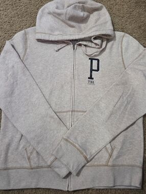 PINK Victoria's Secret Large Full Zip Vintage Hoodie